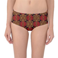 Colorful Ornate Pattern Design Mid-waist Bikini Bottoms by dflcprints