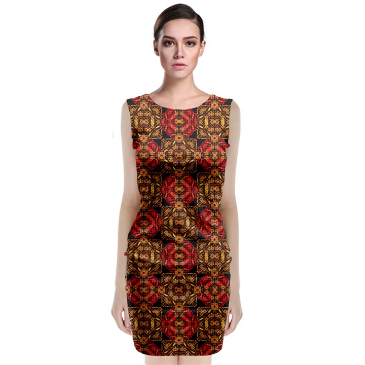 Colorful Ornate Pattern Design Classic Sleeveless Midi Dress