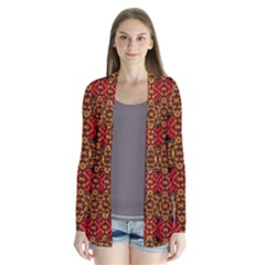 Colorful Ornate Pattern Design Drape Collar Cardigan by dflcprints