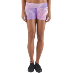 Beautiful Rose, Soft Violet Colors Yoga Shorts by FantasyWorld7