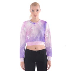 Beautiful Rose, Soft Violet Colors Cropped Sweatshirt