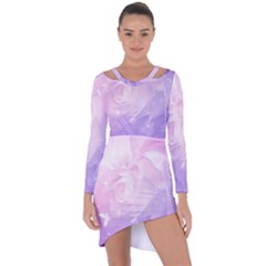 Beautiful Rose, Soft Violet Colors Asymmetric Cut-out Shift Dress by FantasyWorld7