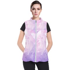 Beautiful Rose, Soft Violet Colors Women s Puffer Vest