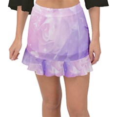 Beautiful Rose, Soft Violet Colors Fishtail Mini Chiffon Skirt by FantasyWorld7