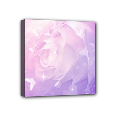 Beautiful Rose, Soft Violet Colors Mini Canvas 4  X 4  by FantasyWorld7