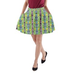 Decorative Summer Girls With Flower Hair A-line Pocket Skirt by pepitasart