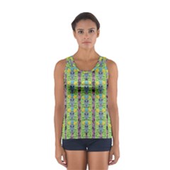 Decorative Summer Girls With Flower Hair Sport Tank Top  by pepitasart