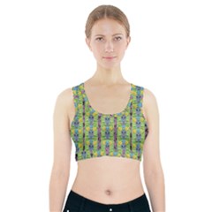 Decorative Summer Girls With Flower Hair Sports Bra With Pocket by pepitasart