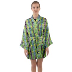 Decorative Summer Girls With Flower Hair Long Sleeve Kimono Robe by pepitasart