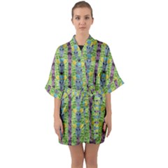 Decorative Summer Girls With Flower Hair Quarter Sleeve Kimono Robe by pepitasart