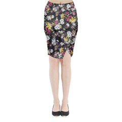 Floral Print Midi Wrap Pencil Skirt by CasaDiModa