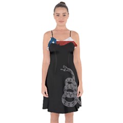 Gadsden Flag Don t Tread On Me Ruffle Detail Chiffon Dress by snek