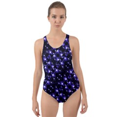 Dark Galaxy Stripes Pattern Cut-out Back One Piece Swimsuit by dflcprints