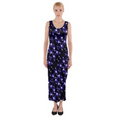 Dark Galaxy Stripes Pattern Fitted Maxi Dress by dflcprints