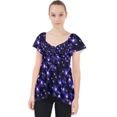 Dark Galaxy Stripes Pattern Lace Front Dolly Top by dflcprints