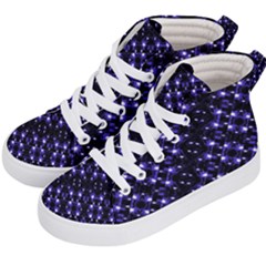 Dark Galaxy Stripes Pattern Kid s Hi-top Skate Sneakers by dflcprints