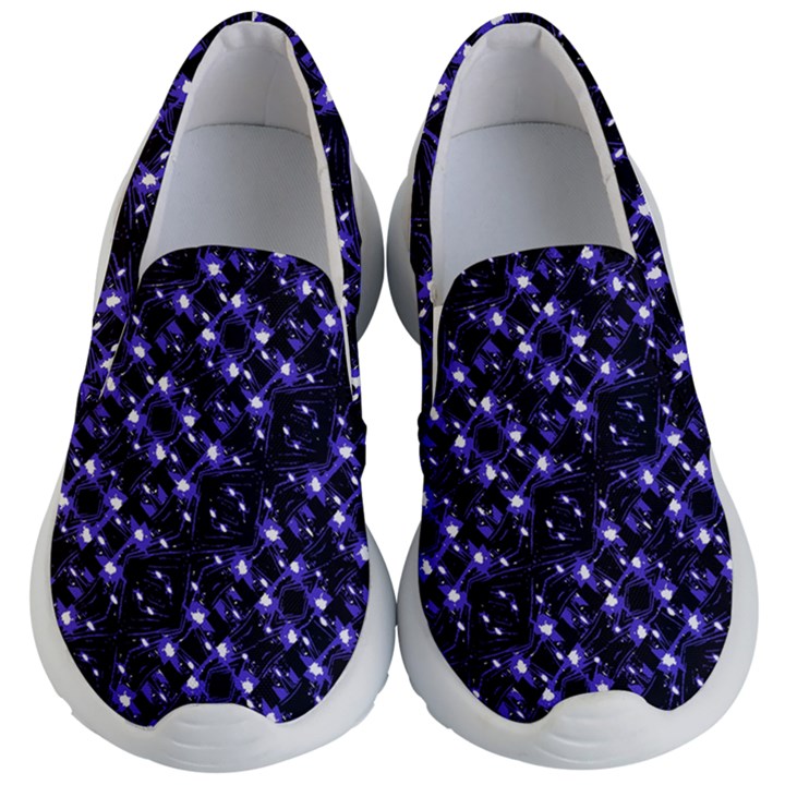 Dark Galaxy Stripes Pattern Kid s Lightweight Slip Ons