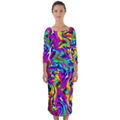 Artwork By Patrick-colorful-18 Quarter Sleeve Midi Bodycon Dress by ArtworkByPatrick