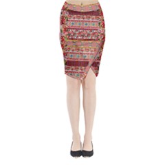 Carretto Siciliano Print Midi Wrap Pencil Skirt by CasaDiModa