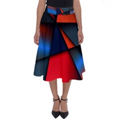 3d And Abstract Perfect Length Midi Skirt