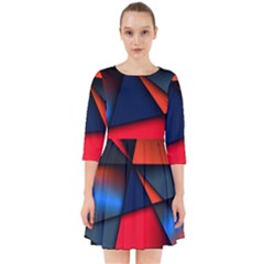 3d And Abstract Smock Dress