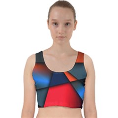 3d And Abstract Velvet Racer Back Crop Top