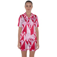 3d Pattern Experiments Satin Short Sleeve Pyjamas Set by Sapixe