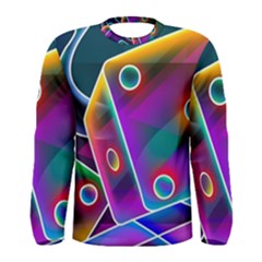 3d Cube Dice Neon Men s Long Sleeve Tee by Sapixe