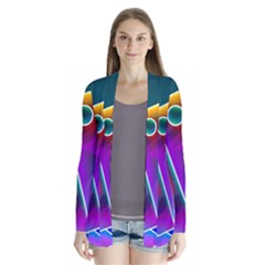 3d Cube Dice Neon Drape Collar Cardigan by Sapixe