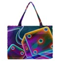 3d Cube Dice Neon Zipper Medium Tote Bag View1