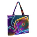 3d Cube Dice Neon Zipper Medium Tote Bag View2