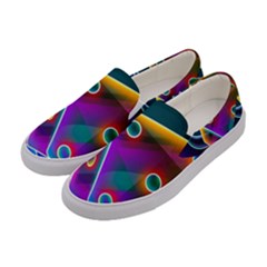 3d Cube Dice Neon Women s Canvas Slip Ons by Sapixe