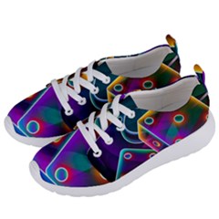 3d Cube Dice Neon Women s Lightweight Sports Shoes by Sapixe