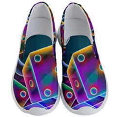 3d Cube Dice Neon Men s Lightweight Slip Ons by Sapixe