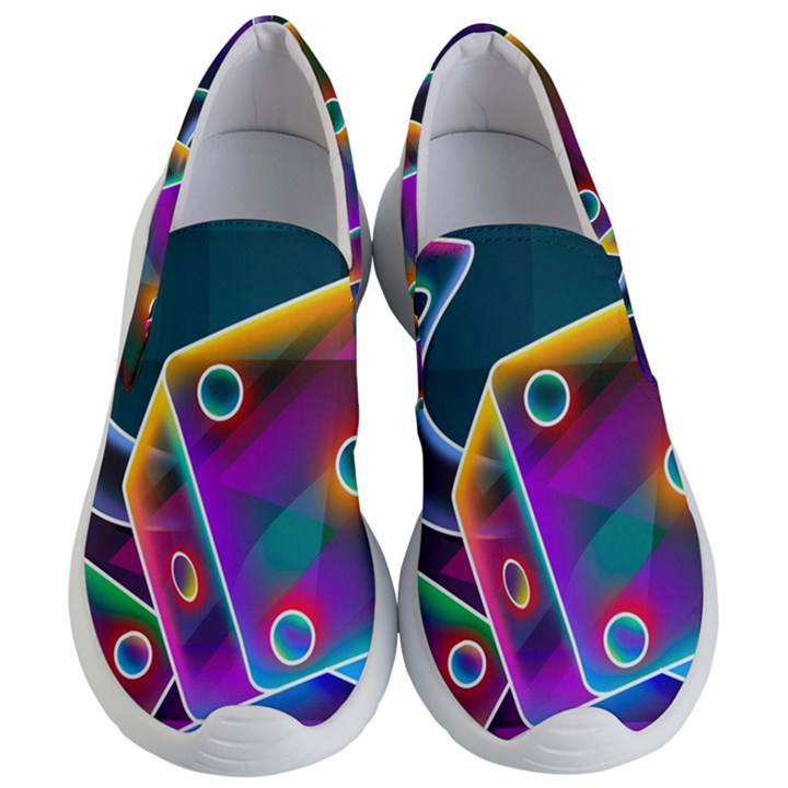 3d Cube Dice Neon Women s Lightweight Slip Ons