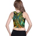 3d Transparent Glass Shapes Mixture Of Dark Yellow Green Glass Mixture Artistic Glassworks Racer Back Crop Top View2