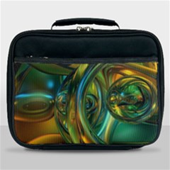 3d Transparent Glass Shapes Mixture Of Dark Yellow Green Glass Mixture Artistic Glassworks Lunch Bag by Sapixe