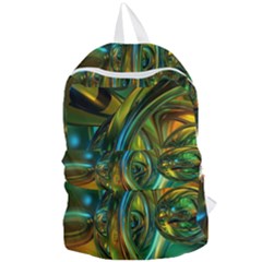 3d Transparent Glass Shapes Mixture Of Dark Yellow Green Glass Mixture Artistic Glassworks Foldable Lightweight Backpack by Sapixe