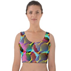 3d Pattern Mix Velvet Crop Top