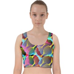 3d Pattern Mix Velvet Racer Back Crop Top