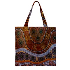 Aboriginal Traditional Pattern Zipper Grocery Tote Bag by Sapixe