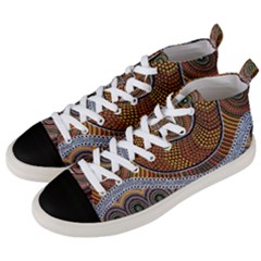 Aboriginal Traditional Pattern Men s Mid-top Canvas Sneakers