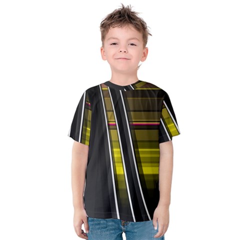 Abstract Multicolor Vectors Flow Lines Graphics Kids  Cotton Tee by Sapixe