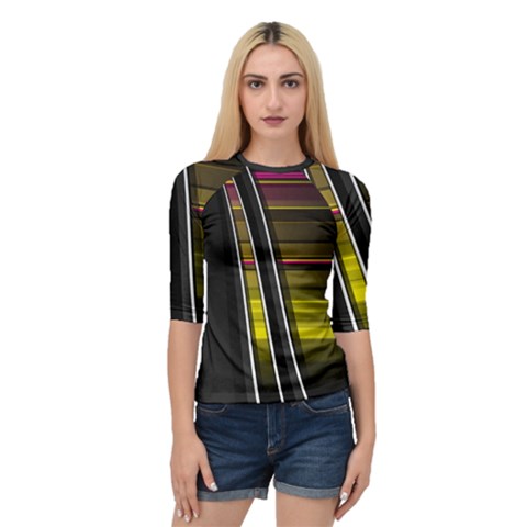 Abstract Multicolor Vectors Flow Lines Graphics Quarter Sleeve Raglan Tee by Sapixe