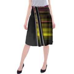 Abstract Multicolor Vectors Flow Lines Graphics Midi Beach Skirt by Sapixe