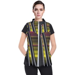 Abstract Multicolor Vectors Flow Lines Graphics Women s Puffer Vest by Sapixe