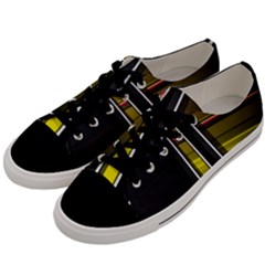 Abstract Multicolor Vectors Flow Lines Graphics Men s Low Top Canvas Sneakers by Sapixe