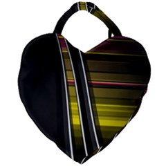 Abstract Multicolor Vectors Flow Lines Graphics Giant Heart Shaped Tote