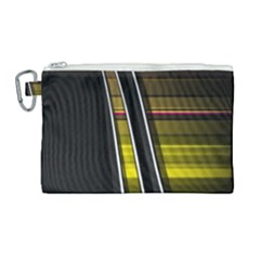 Abstract Multicolor Vectors Flow Lines Graphics Canvas Cosmetic Bag (large)