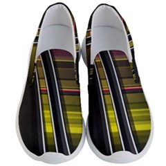 Abstract Multicolor Vectors Flow Lines Graphics Men s Lightweight Slip Ons by Sapixe